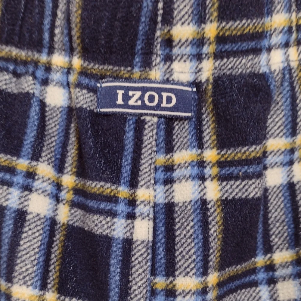 Izod Men's Blue Plaid Flannel Lounge Pants Size (L)
